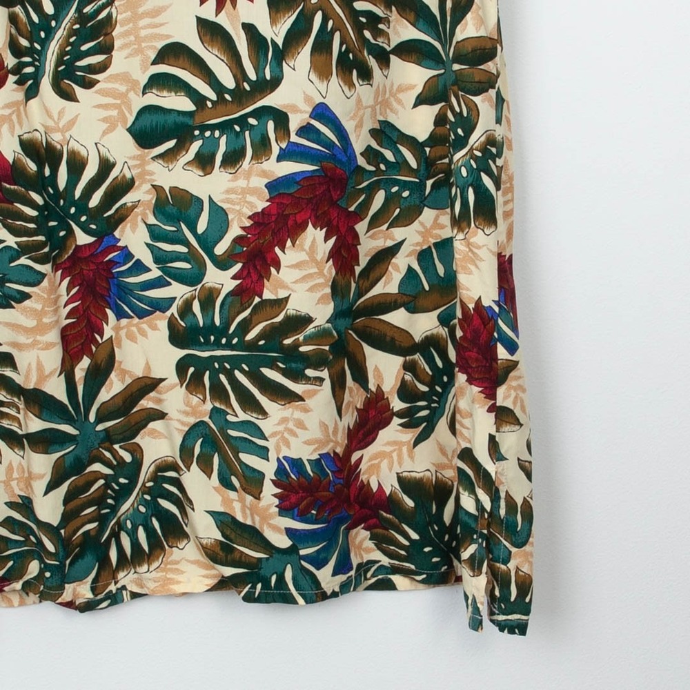 Hilo Hattie Hawaiian Original Floral Shift Dress XL Cream Rayon Made in Hawaii - Picture 3 of 6